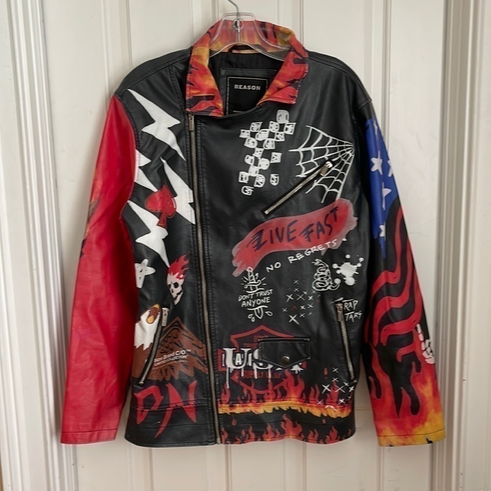 Reason 🔥sale🤪faux leather jacket. Soo cool